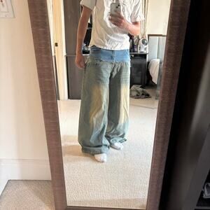 Super baggy blue washed double